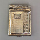 Vintage Address Book Metal Hammered Gold Tone Slider Index Flip Top 2 5 