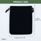 20 Pcs Velvet Drawstring Bags  Jewelry Pouches  Black  5 X 7 Inches