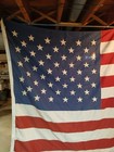 Vintage 50 Star American Flag     Large 8    X 12    Sewn Embroidered Stars