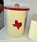 Vintage Collin Street Bakery Bread Box Cookie Canister Tin Texas Deluxe Set