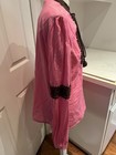 Tory Burch Pink With Brown Zig Zag Tassels Cotton Long Sleeve Blouse