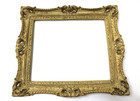 Vintage Ornate Rococo Style Composite Picture Frame Distressed Gold Finish 17x15