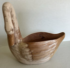 Hand-carved Wooden Swan Bowl Goose Bird 13    X 12    X 5 1 2   