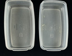 Lot Of 2 Rubbermaid Servin Saver Rectangular W Almond beige Lids   5  4 Cup 