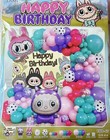 Labubu Balloons Party Supplies Birthday Decoration Balloons Foil Latex  67pcs