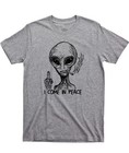 Alien I Come In Peace T Shirt Extraterrestrial Ufo Area 51 Roswell Spaceship Tee