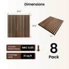 8   pack Walnut Wood Slat High   density Acoustic Wall Panels  31 Sq Ft Coverage