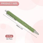 6 X Rhinestone Metal Ballpoint Pen Crystal Diamond Pens Sparkly Green