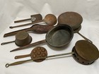 Primitive Antique Copper   Metal Pans   Tools Lot Of 8 Farmhouse Rustic See Pics