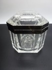 Gse Ottone Galvanizzato Murano Art Glass Box Casket Octagonal  Clear - Excellent