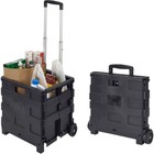 Collapsible Utility Cart Portable Trolley Groceries Laundry Sports Storage Black