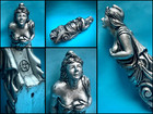 Figurehead Frigate Miniature Marine Silver Painted Resin Sculpture Sea Boat Ship