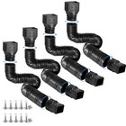 4 Pack Rain Gutter Downspout Extensions Flexible  Drain Downspout Black