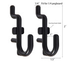 200 Pack J-shaped Pegboard Hooks  Black Plastic Peg Hooks For 1 4 Inch Pegboard 