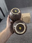 Vintage Orchids Of Hawaii Coconut Tiki Mug Set Original Box