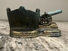 Vtg Antique Cannon Picture Frame Business Card Holder Civil War Revolutionary