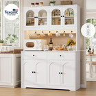 71  Led Kitchen Pantry Cabinet With Power Outlet  Large Kitchen Hutch Storage Ca