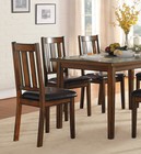 Espresso Finish 6pc Dining Set Tabe Bench And 4 Chairs Set Black Faux Leather