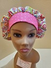 Kaleidoscope  pink  Women s Bouffant Surgical Scrub Hat cap Handmade
