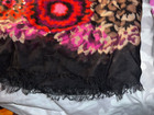 Vera Bradley Soft Fringe Scarf Vintage Rosewood Pattern Pink Brown Black Nwt