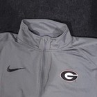 Nike Georgia Bulldogs 1 4 Zip Performance Pullover Mens Large Gray Dri-fit Logo