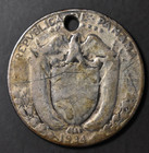 1934 Panama  Silver Medio  1 2  Balboa  900 Silver Melt Holed