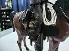 Marx Johnny West Thunderbolt Horse With Black 1880 Era Western Saddle And Rider
