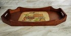Mid Century Modern Vintage Ma Leck Wooden Serving Tray Teak Wood Handles Mcm