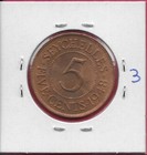 Seychelles 5 Cents 1948 Au-unc King George Vi Facing Left value Within Beaded Ci