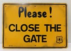 Vintage U s  Forest Service  please  Close The Gate  Metal Sign Nos Unused  Nice