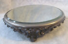 Late 1800s antique Ornate Victorian Footed Mirror Plateau Display Tray
