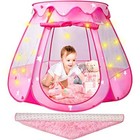 Princess Castle Girls Play Tent With Rug Pop Up Play Tent With Pink Rug lights