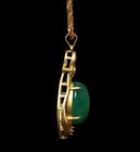 8g Chinese Jadeite Jade 14k Gold Pendant Necklace A191