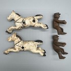 Antique Cast Iron Toys 2 Horses 2 Policeman 1890s  1900s Very Old