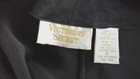 Victoria s Secret Vtg 80 s Black 100  Silk Negligee Gown Slip Dress Thigh Slit