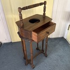 Vintage One Drawer Wooden Smoke Stand With Cutout For Inserting Ashtray