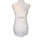Victorias Secret I Do White Bride Rhinestone Heart Mesh Bow Tank Top Large