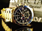 Invicta Men s 45mm Specialty Chronograph 18k Gold Plated Blue Dial Ss Watch