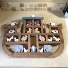 Duncan Anderson Handcrafted Wood Wooden Noah Ark W Animals Wall Art Hanging 3d