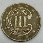 1857 Three Cent Silver Piece Trime 3c Type 2 Ungraded Us Coin