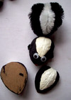 Black White Bump Bumpy Chenille 3   Pipe Cleaner Vintage Make Skunks