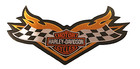 Harley Davidson Shield Checker Flag Patch Iron On Sew On 7 X 3 5 Inches New