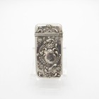 Antique Sterling  Swirls And Flowers Match Safe  Matchsafe  Vesta