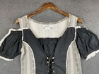 Dirndl Blouse Germany Bavarian Top  Trachten Octoberfest Folk Festival Size M