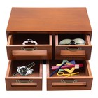 Desk Organizer With Drawers Wooden Desktop Storage Cabinet Storage Box  4 Drawer