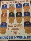 1962 Chicago Cubs Vs San Francisco Giants Official Program Un-scored Clean