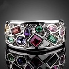 925 Sterling Silver Rainbow Garnet Amethyst Topaz Peridot Wedding Ring Size 10