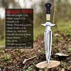 D2 Steel Dagger Fixed Blade Hunting Knife With Leather Sheath