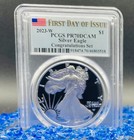 Mint  Proof 2023 W  1 Silver Eagle Pcgs Fdoi Pr70dcam Congratulations Set  rare 