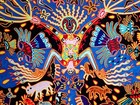 Huichol Indians Vintage Yarn Painting  birth Of The World 